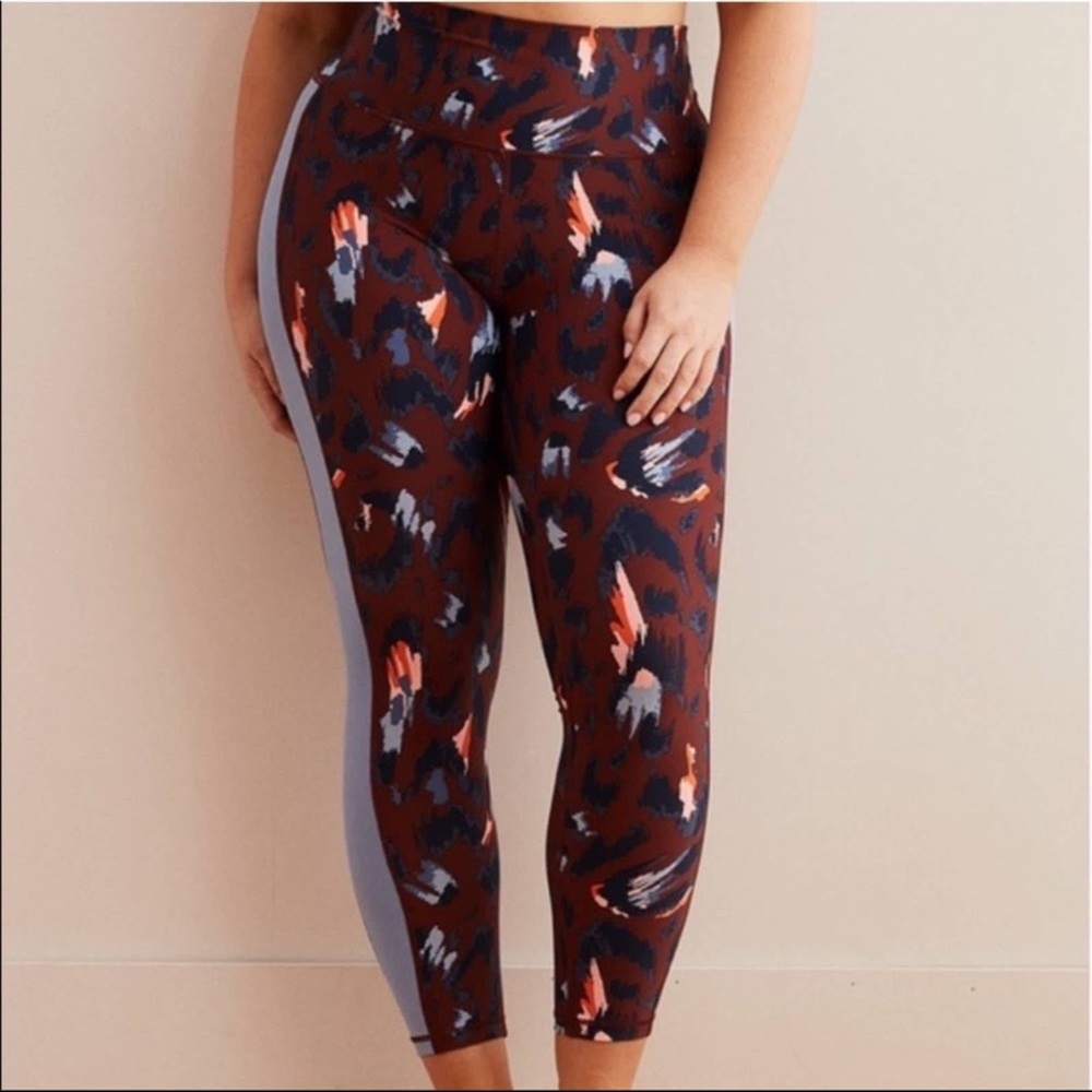 Aerie | Move High Waisted Leopard Track Leggings